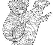 Coloriage Zentangle Koala sur l'arbre