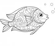 Coloriage et dessins gratuit Zentangle poisson cp à imprimer
