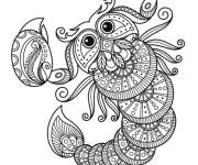Coloriage Zentangle signe du zodiaque Scorpion