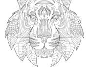Coloriage Zentangle tigre