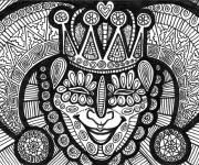 Coloriage Adulte bouffon zentangle