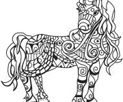 Coloriage Adulte Cheval t&ecirc;te de c&ocirc;t&eacute;