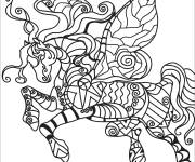 Coloriage Adulte Pegasus Zentangle