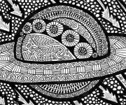 Coloriage Adulte Plan&egrave;te mercure zentangle