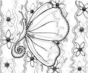 Coloriage Adulte Zentangle papillon