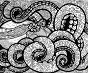 Coloriage Adulte zentangle Poulpe