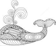 Coloriage Baleine en style Zentangle