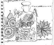 Coloriage Bouteille Zentangel adulte