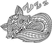 Coloriage Chat dormant Zentangle