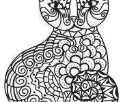 Coloriage Chat Zentangle en ligne
