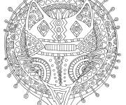 Coloriage Chat Zentangle pour adulte