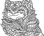 Coloriage et dessins gratuit Chaton zentangle à imprimer