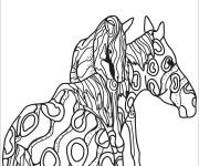 Coloriage Cheval couch&eacute; zentangle