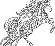 Coloriage Cheval galopant Zentangle