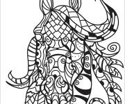 Coloriage Cheval magique zentangle
