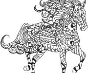 Coloriage Cheval rapide Zentangle