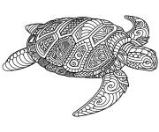 Coloriage Complexe Zentangle Tortue des mers