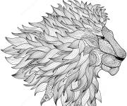 Coloriage Design Zentangle lion
