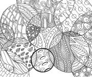Coloriage Dessin Cercles avec un motif zentangle