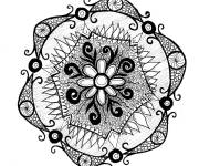 Coloriage Dessin Rangoli Zentangle pour adulte