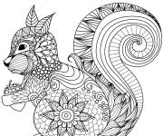 Coloriage Ecureuil Zentangle