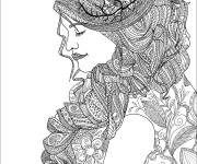 Coloriage Femme zentangle