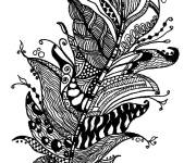 Coloriage Feuille zentangle