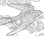 Coloriage Hirondelle Zentangle
