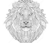Coloriage Lion Zentangle