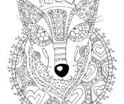 Coloriage Loup tribal difficile