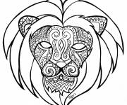Coloriage Masque de lion Zentangle