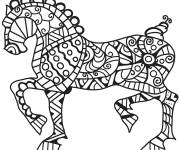 Coloriage Mod&egrave;le de cheval zentangle