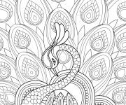 Coloriage Mod&egrave;le Paon style Zentangle