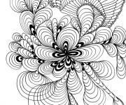 Coloriage Motif fleurs difficile pour adulte