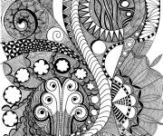 Coloriage Motif Zentangle complexe anti-stress