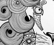 Coloriage Oeil de Lion Zentangle