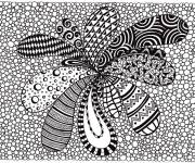 Coloriage Papillon et fleur zentangle