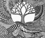 Coloriage Paysage adulte style zentangle