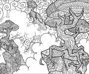 Coloriage Paysage Zentangle anti-stress