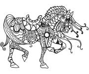 Coloriage Portrait de cheval Zentangle