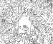 Coloriage Sc&egrave;ne d'Alice adulte 