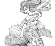 Coloriage Sir&egrave;ne Zentangle adulte