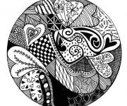 Coloriage Tableau abstraite dans le style zentangle