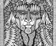 Coloriage Visage Zentangle