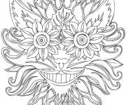 Coloriage Zentangle abstrait de Chat de Cheshire