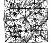 Coloriage Zentangle abstrait en forme carr&eacute;