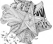 Coloriage Zentangle abstrait en forme d'&eacute;toile