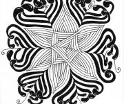Coloriage Zentangle abstrait en lignes gras