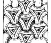Coloriage Zentangle abstrait en tissu