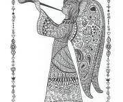 Coloriage Zentangle ange